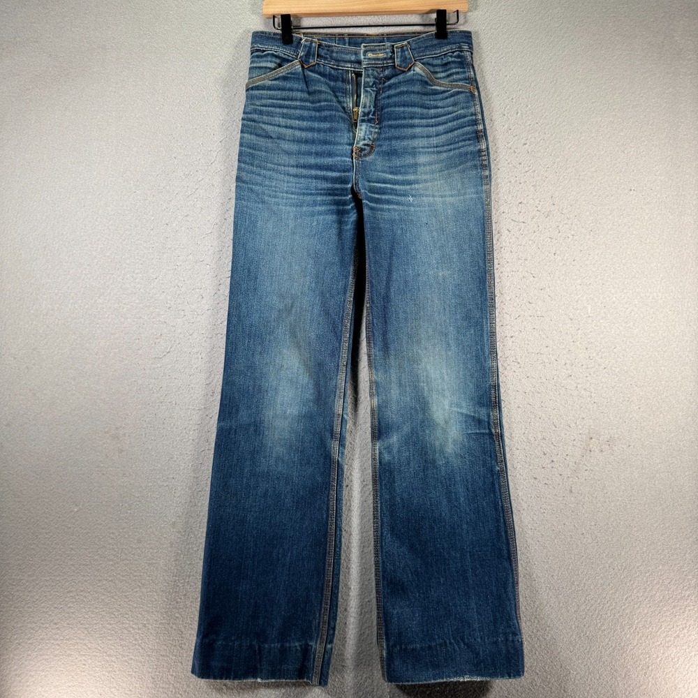 Vintage Zeppelin Bootcut Jeans Womens 31 Blue Lightwash Denim High Rise Fade 90s